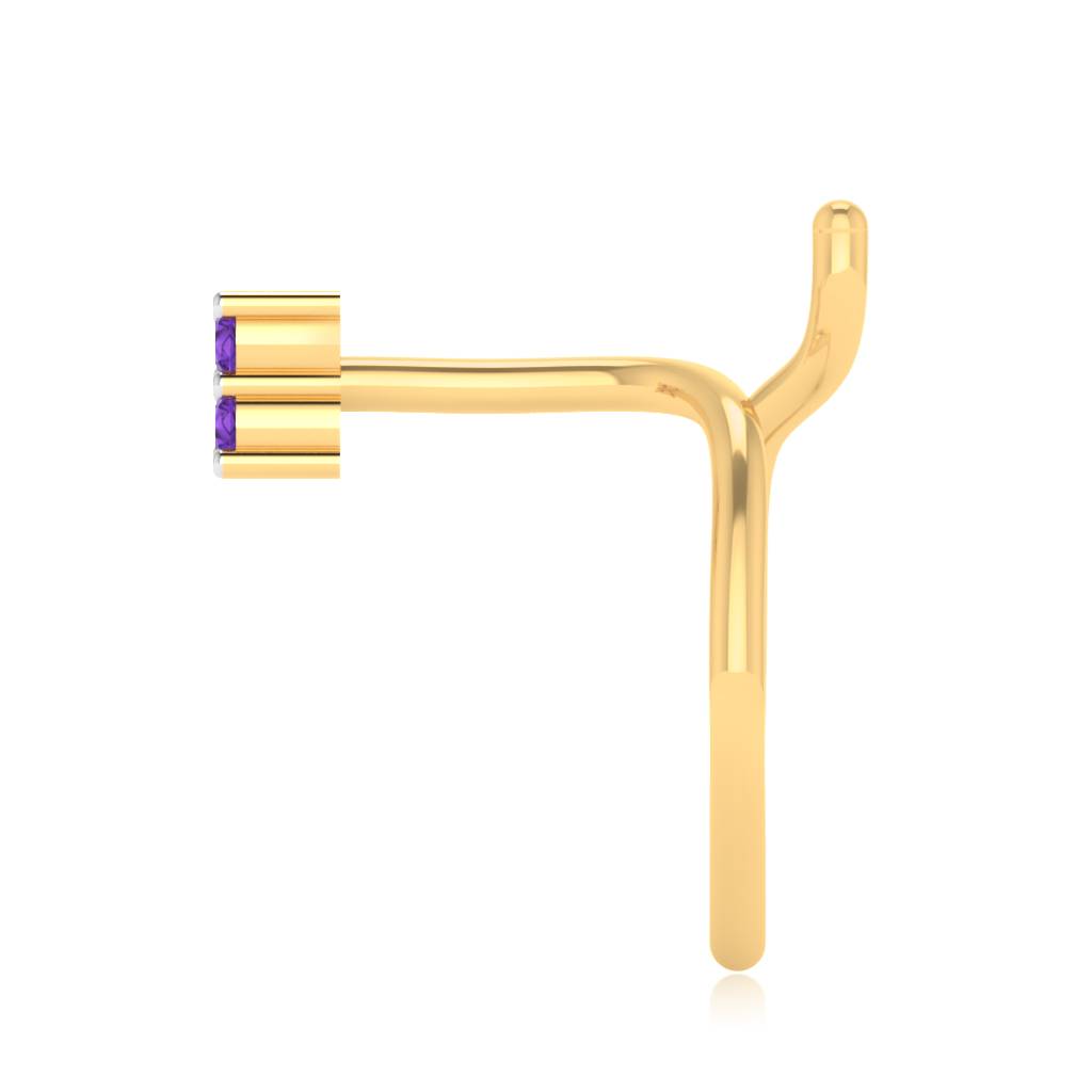 The Classy Amethyst Nose Pin : NS-0009YGA