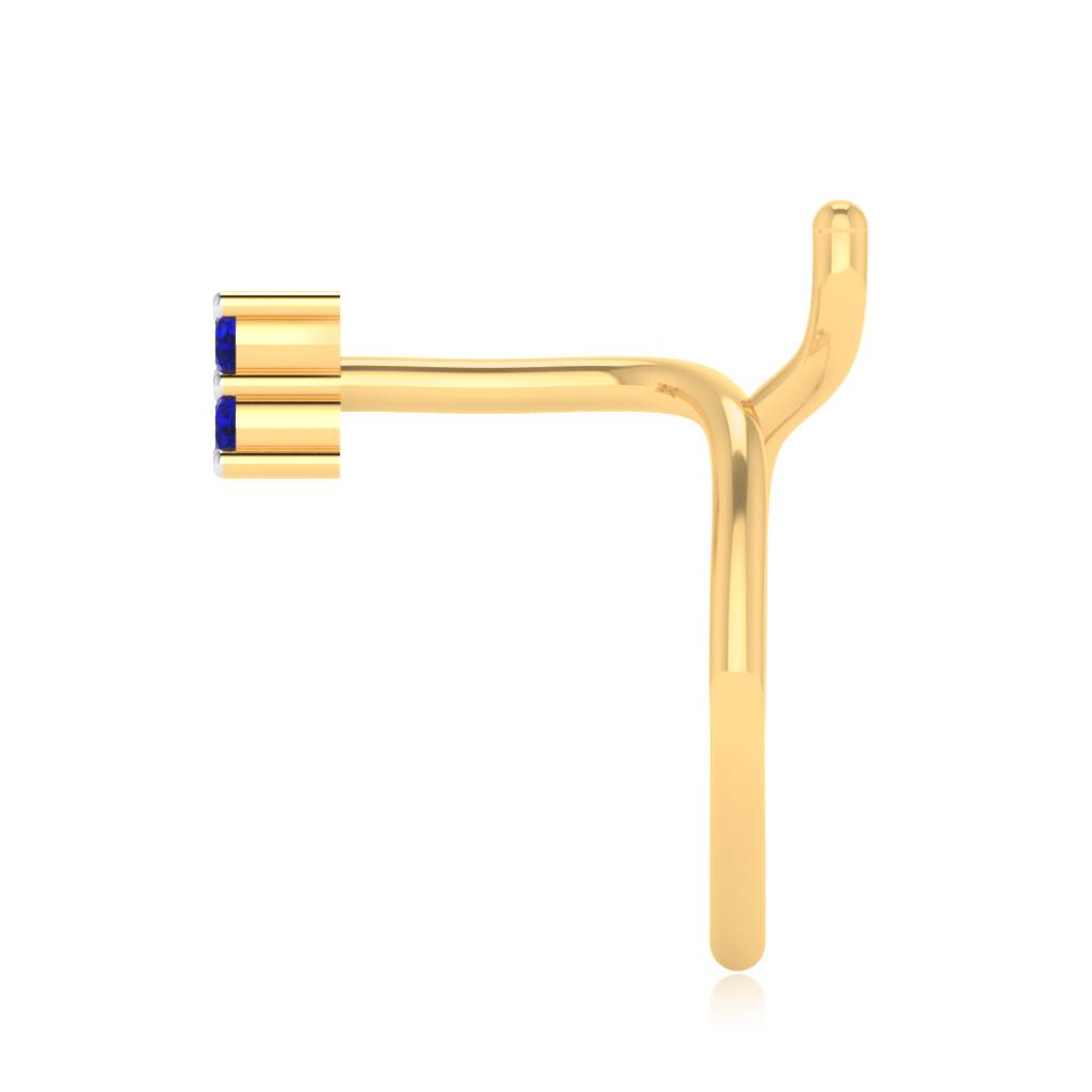 The Classy Blue Sapphire Nose Pin : NS-0009YGBS