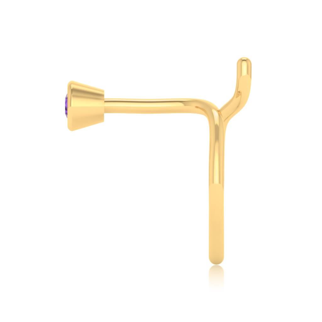 The Allan Amethyst Nose Pin : NS-0010YGA