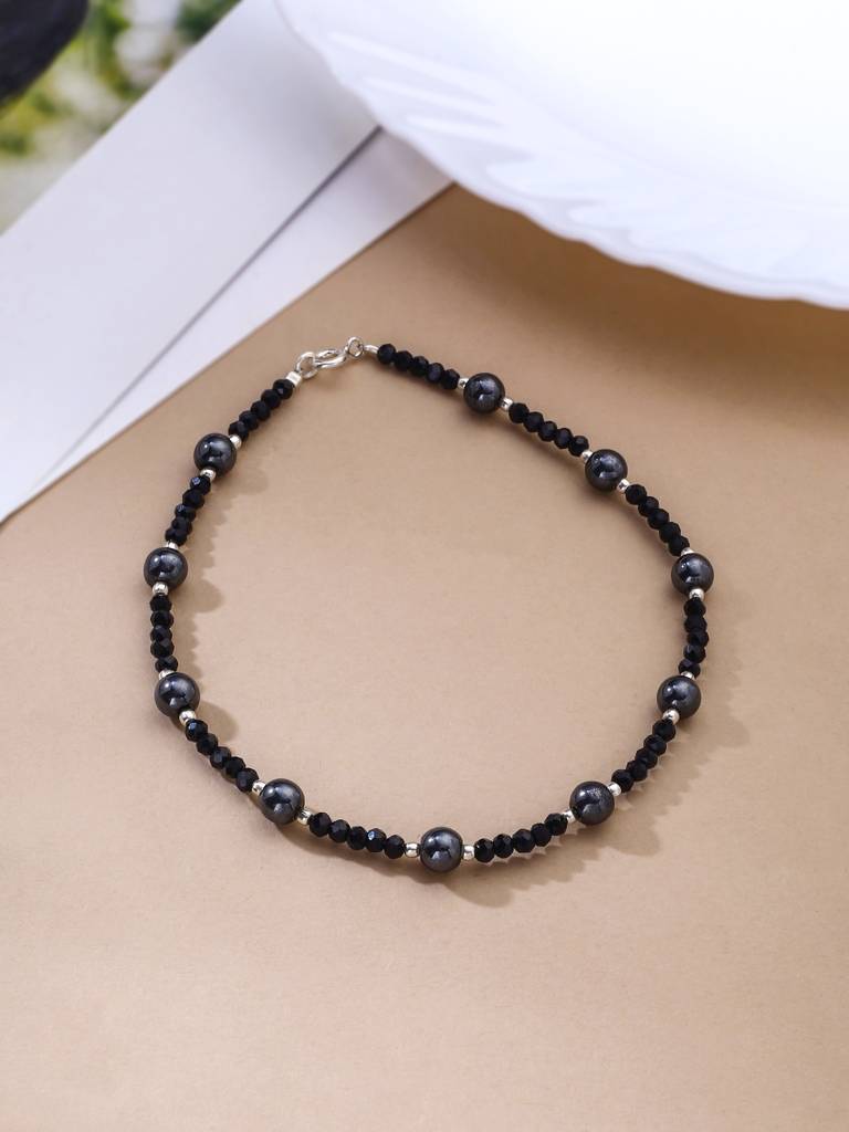 Kicky And Perky 925 Sterling Silver Dual Bead Anklets : SILANKB003