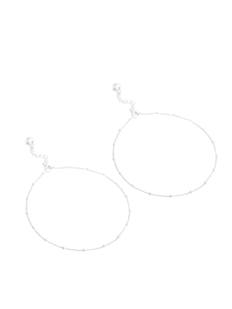 Kicky And Perky 925 Sterling Silver Metal Bead Pair Anklet : SILANKB004