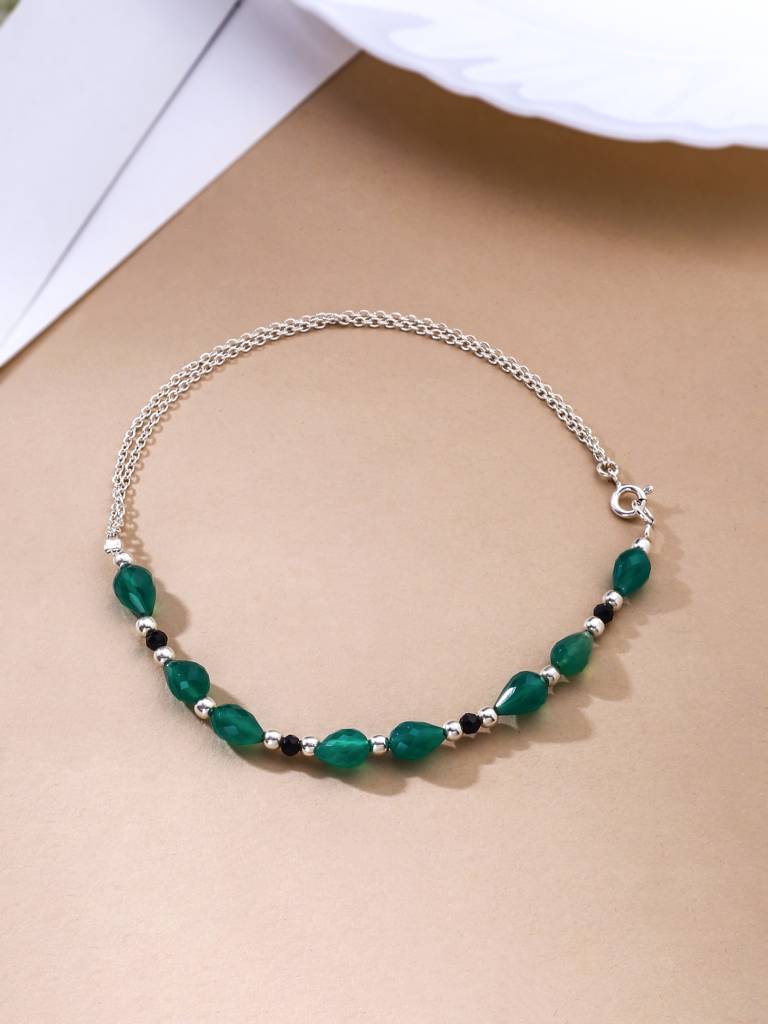 Kicky And Perky 925 Sterling Silver Silverleaf Anklets : SILANKB011