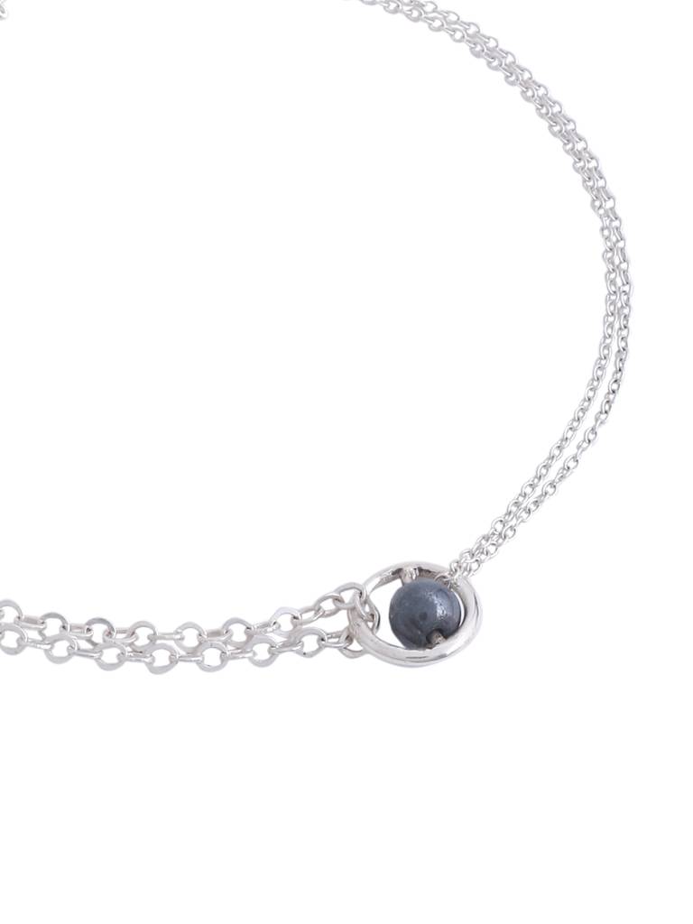 Kicky And Perky 925 Sterling Silver Dainty Beads Anklet : SILANKB012