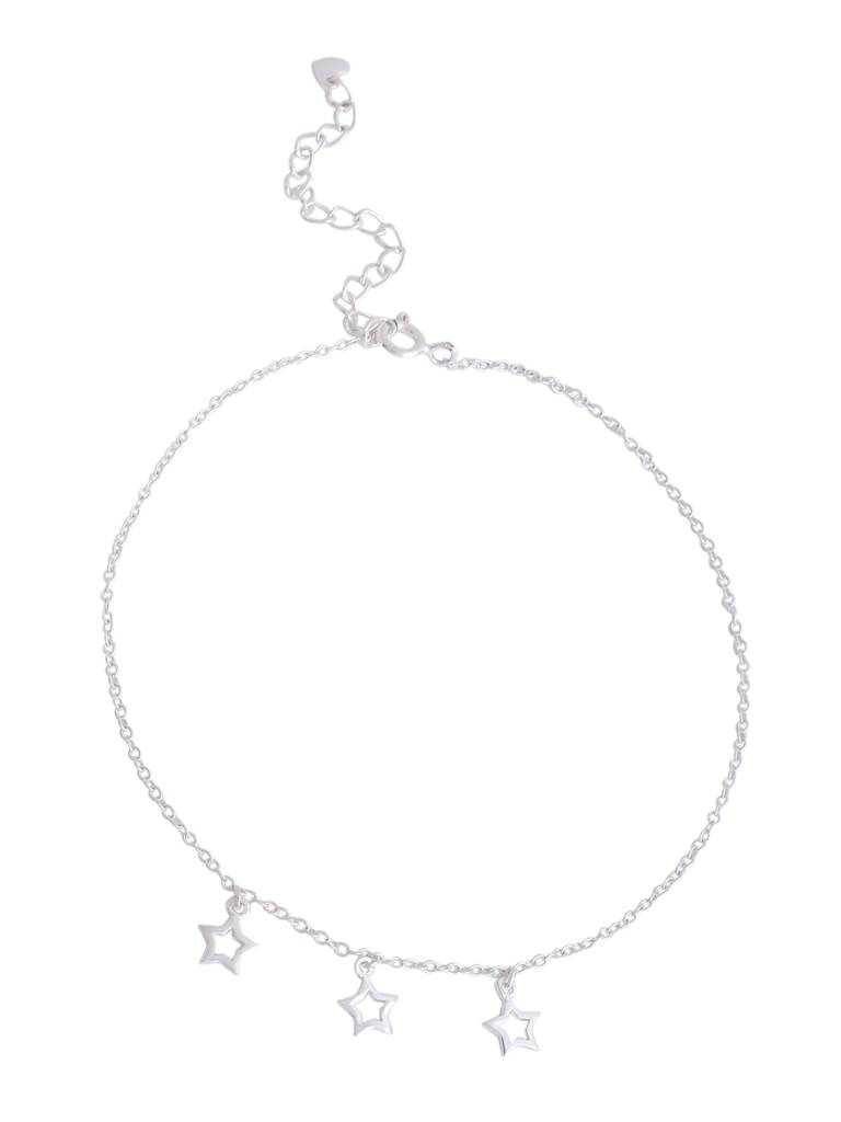 Kicky And Perky 925 Sterling Silver Triplet Star Anklet : SILANKCH004
