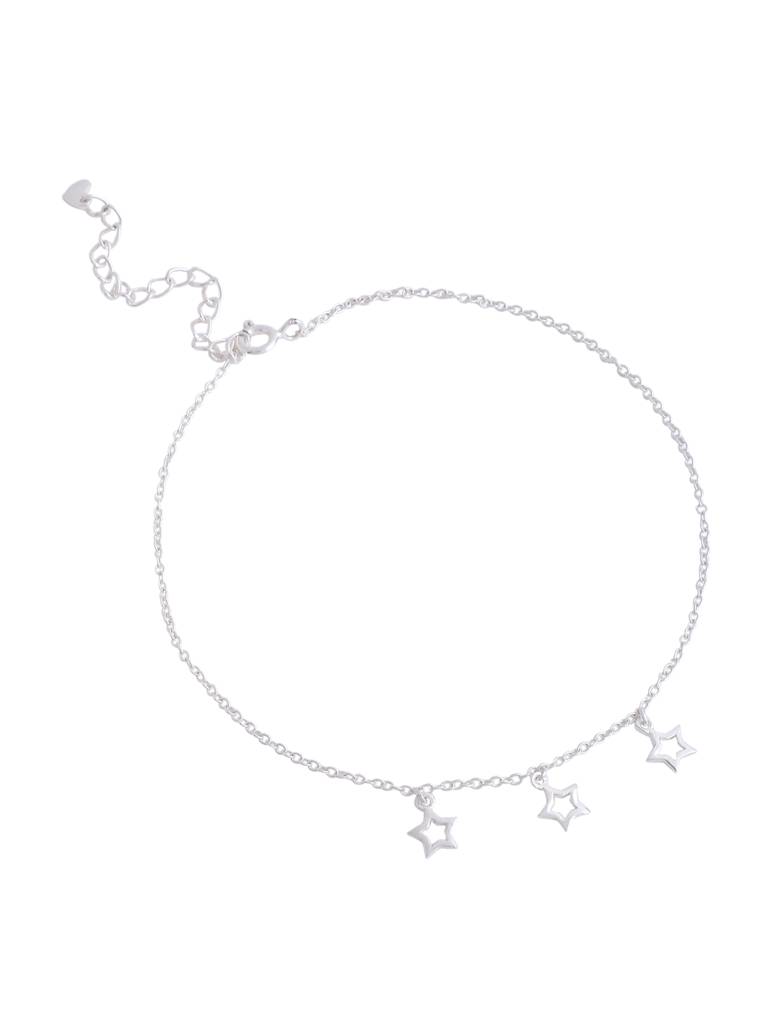 Kicky And Perky 925 Sterling Silver Triplet Star Anklet : SILANKCH004