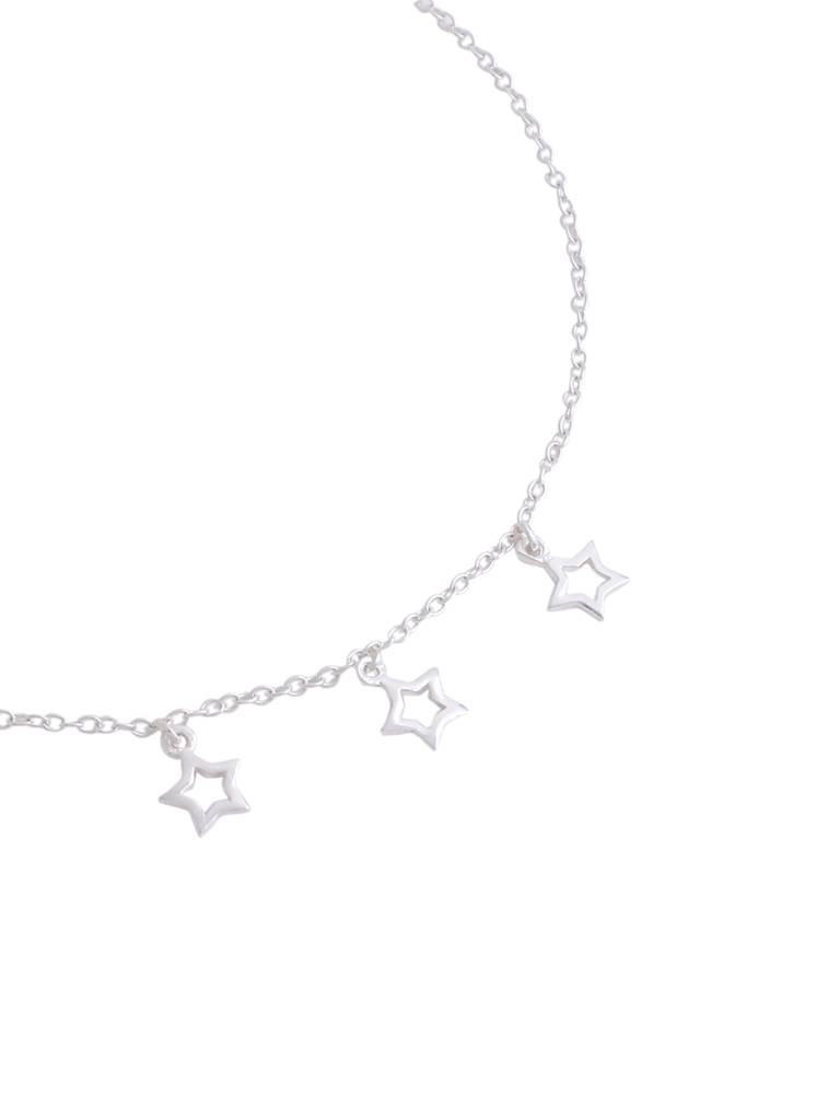 Kicky And Perky 925 Sterling Silver Triplet Star Anklet : SILANKCH004