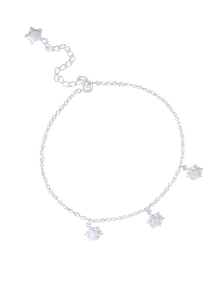 Kicky And Perky 925 Sterling Silver Snowflake Charm Anklet : SILANKCH008