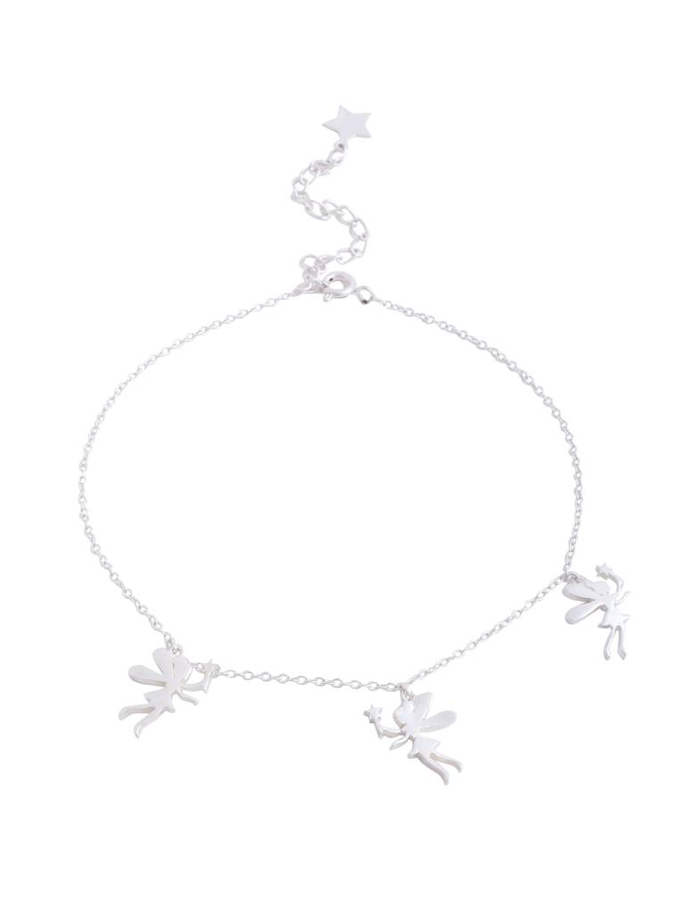 Kicky And Perky 925 Sterling Silver Angel Charm Anklet : SILANKCH010