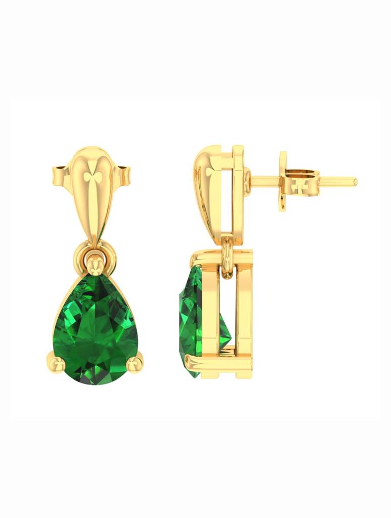 925 Sterling Silver Gold-Plated Drop Earrings For Women-Silcge001 : SILCGE001_G