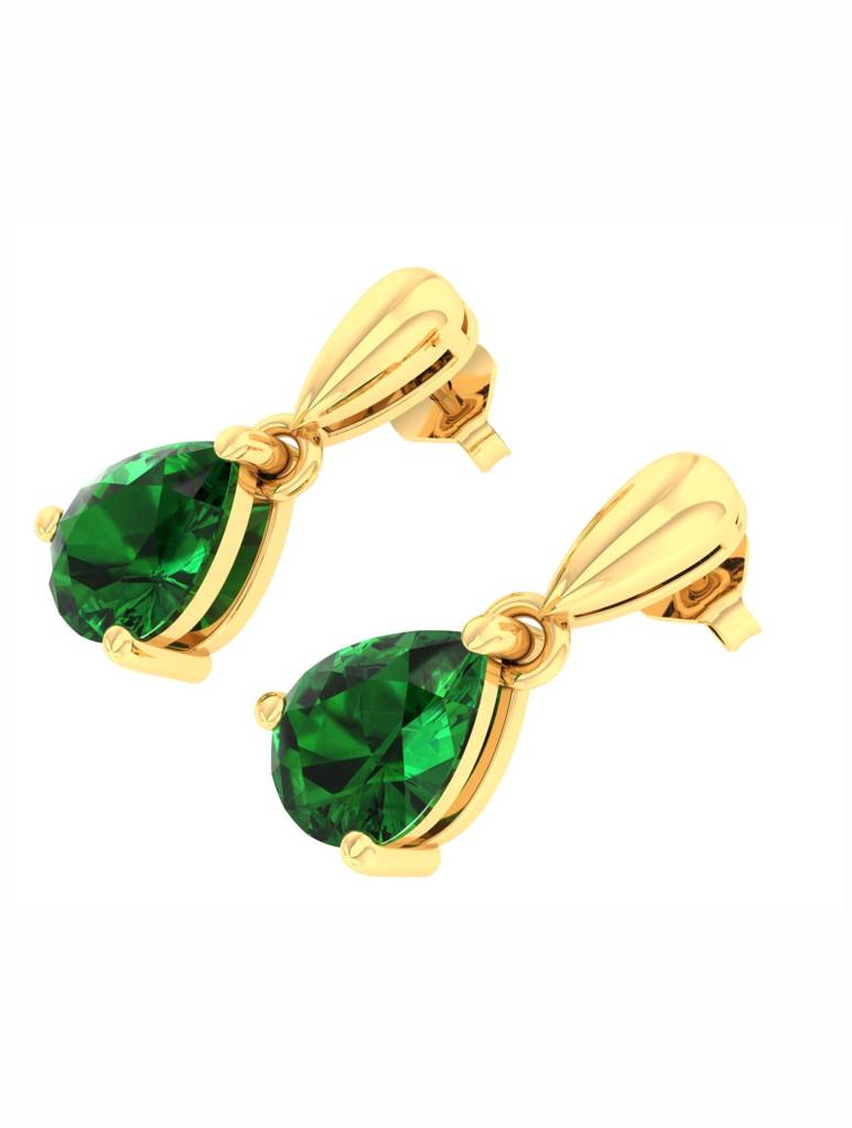 925 Sterling Silver Gold-Plated Drop Earrings For Women-Silcge001 : SILCGE001_G