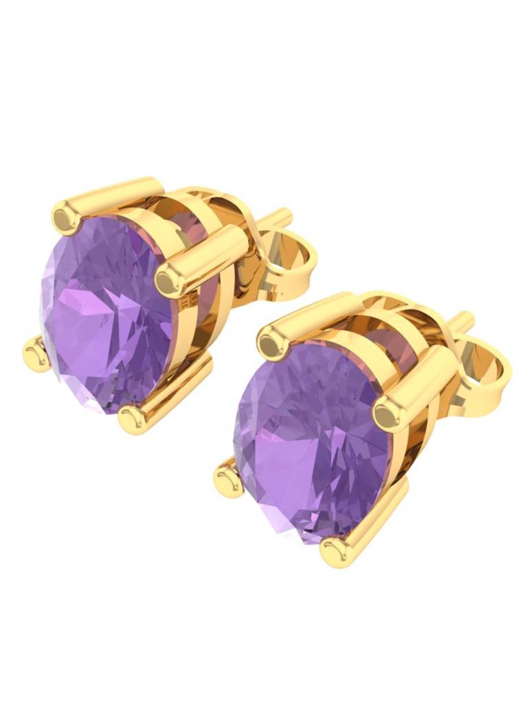 925 Sterling Silver Gold-Plated Studs For Women : SILCGE002_G