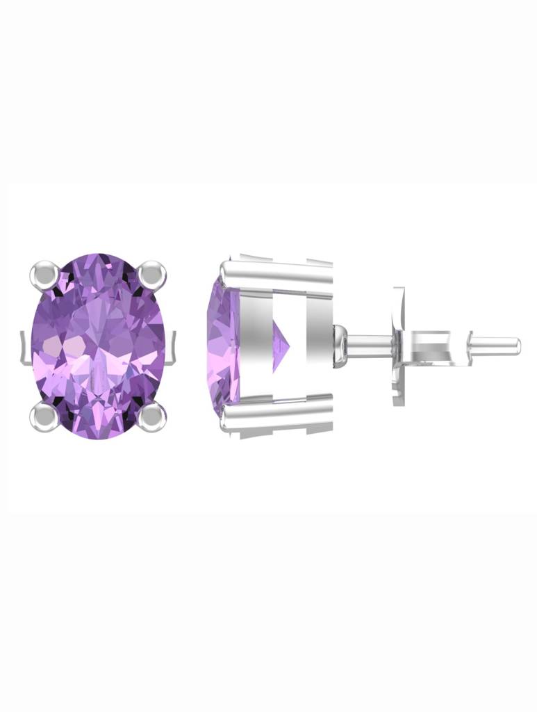 925 Sterling Silver Rhodium-Plated Studs For Women : SILCGE002_S