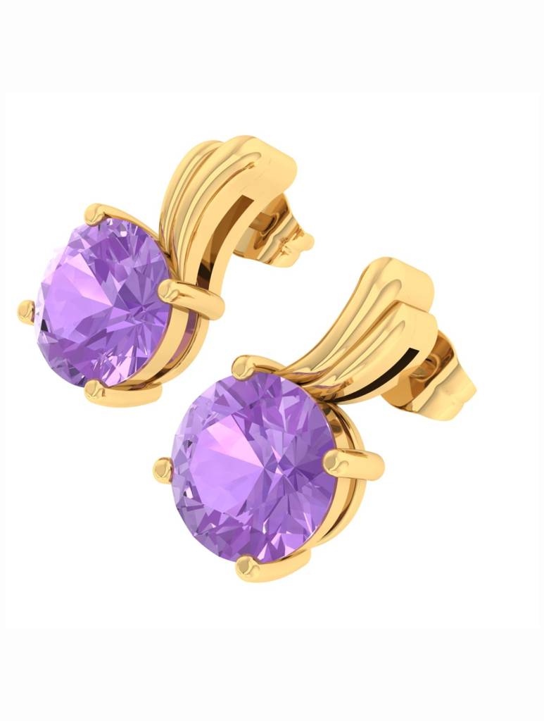 925 Sterling Silver Gold-Plated Drop Earrings For Women-Silcge003 : SILCGE003_G