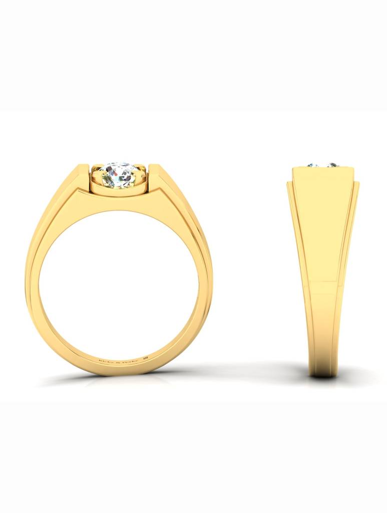 925 Sterling Silver Gold-Plated Ring For Men-Silcgmenr001 : SILCGMENR001_G-11