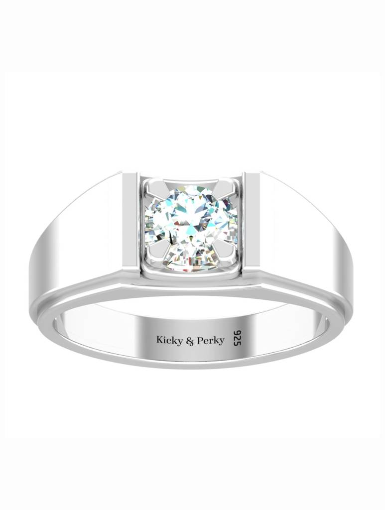 925 Sterling Silver Rhodium-Plated Ring For Men-Silcgmenr001 : SILCGMENR001_S-11