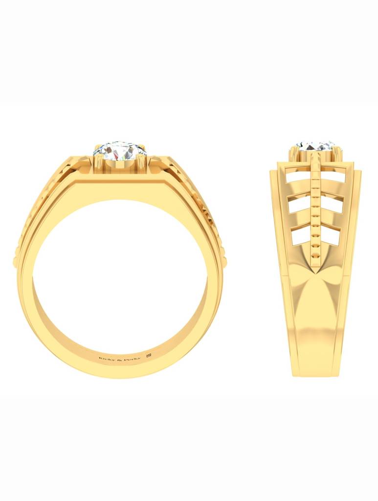 925 Sterling Silver Gold-Plated Ring For Men-Silcgmenr002 : SILCGMENR002_G-11