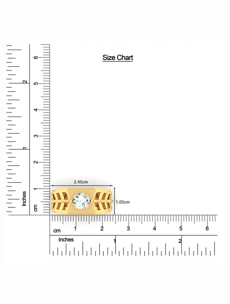 925 Sterling Silver Gold-Plated Ring For Men-Silcgmenr002 : SILCGMENR002_G-11