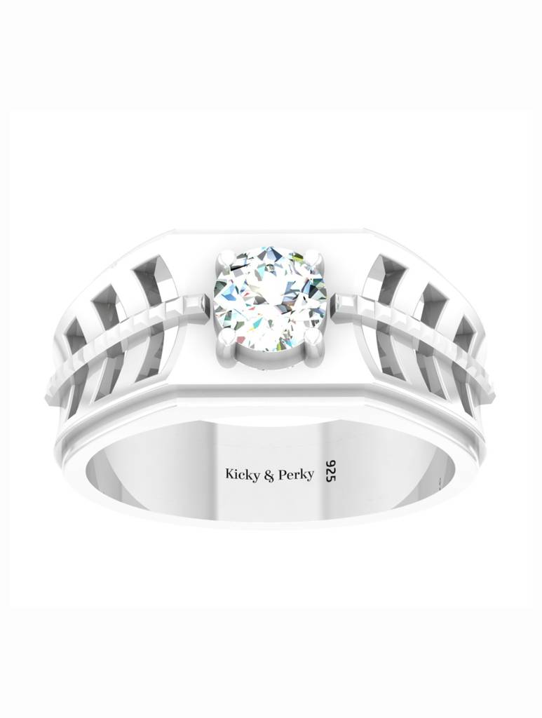 925 Sterling Silver Rhodium-Plated Ring For Men-Silcgmenr002 : SILCGMENR002_S-11