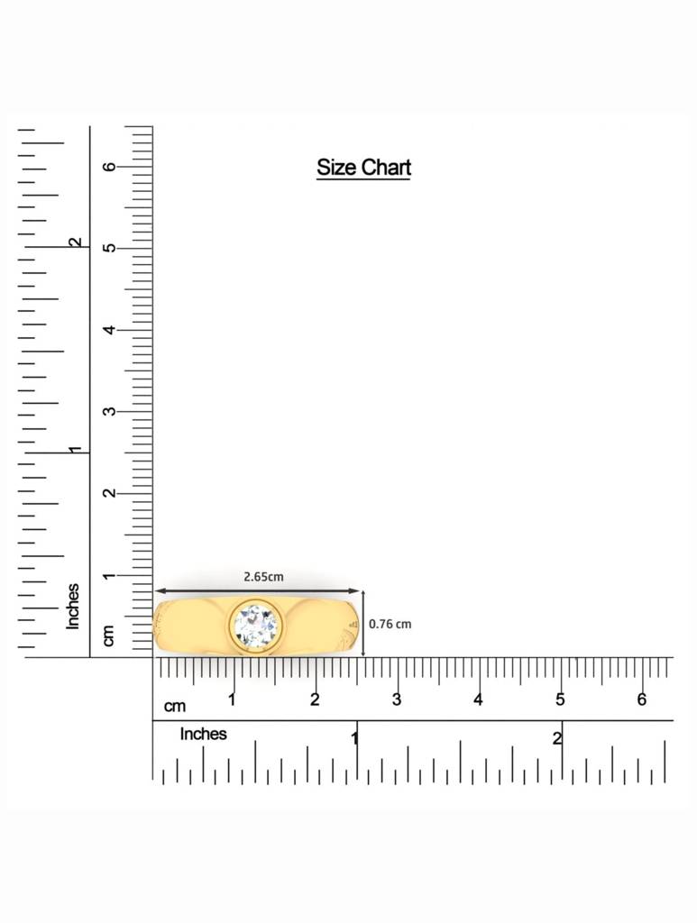 925 Sterling Silver Gold-Plated Ring For Men-Silcgmenr003 : SILCGMENR003_G-11