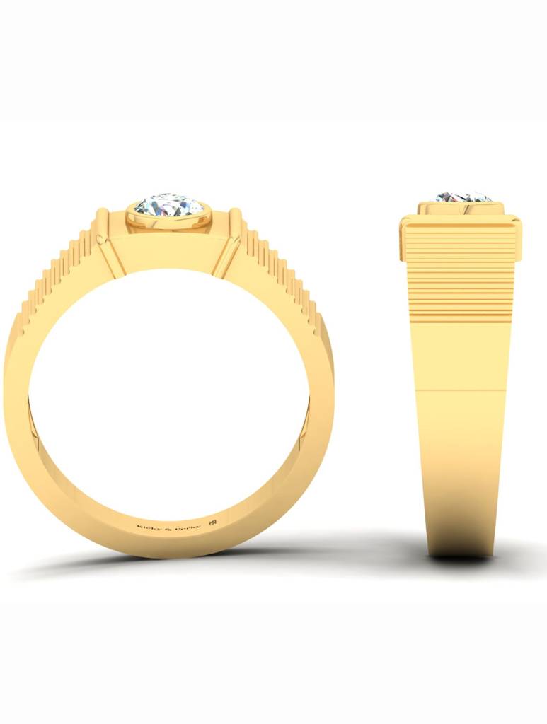 925 Sterling Silver Gold-Plated Ring For Men-Silcgmenr004 : SILCGMENR004_G-11