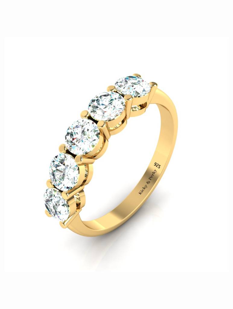 925 Sterling Silver Gold-Plated Finger Ring For Women-Silcgr005_W : SILCGR005_W_G-7