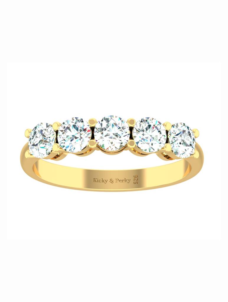 925 Sterling Silver Gold-Plated Finger Ring For Women-Silcgr005_W : SILCGR005_W_G-7