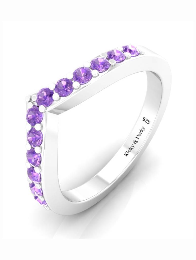 925 Sterling Silver Rhodium-Plated Finger Ring For Women-Silcgr011_Am : SILCGR011_AM_S-7