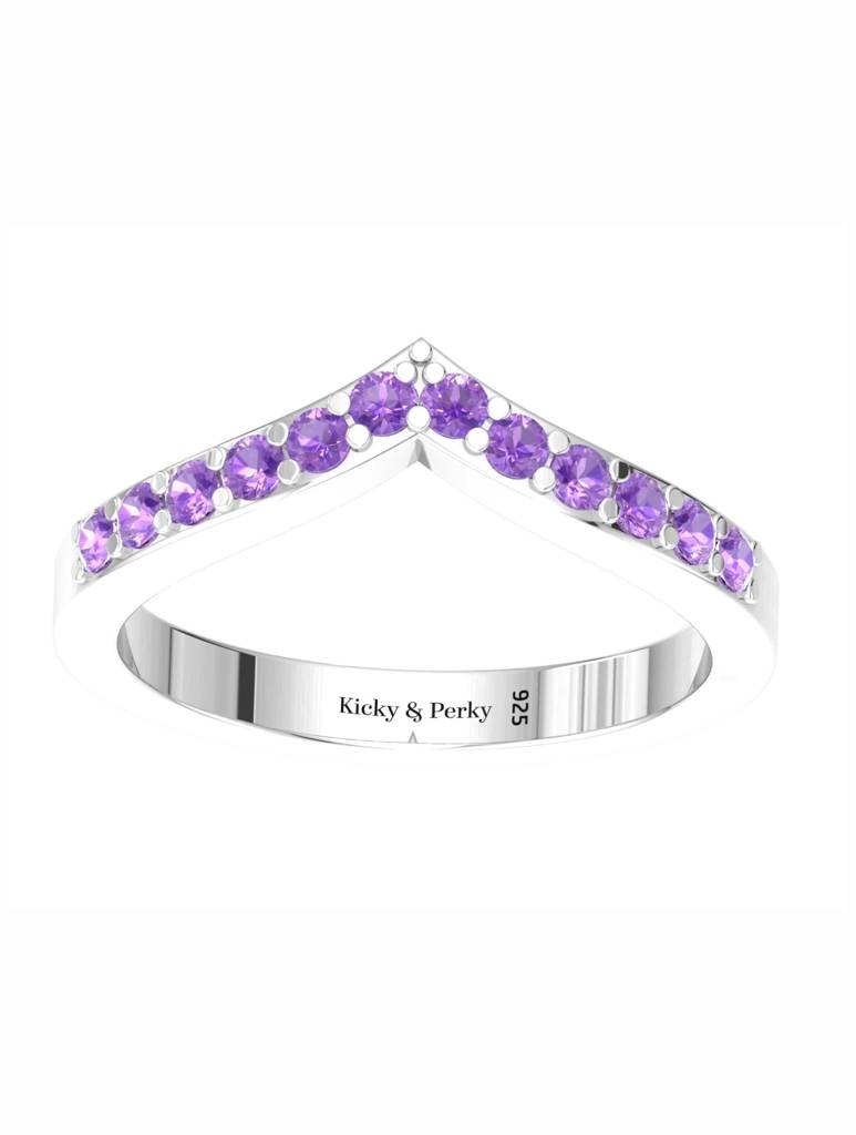 925 Sterling Silver Rhodium-Plated Finger Ring For Women-Silcgr011_Am : SILCGR011_AM_S-7