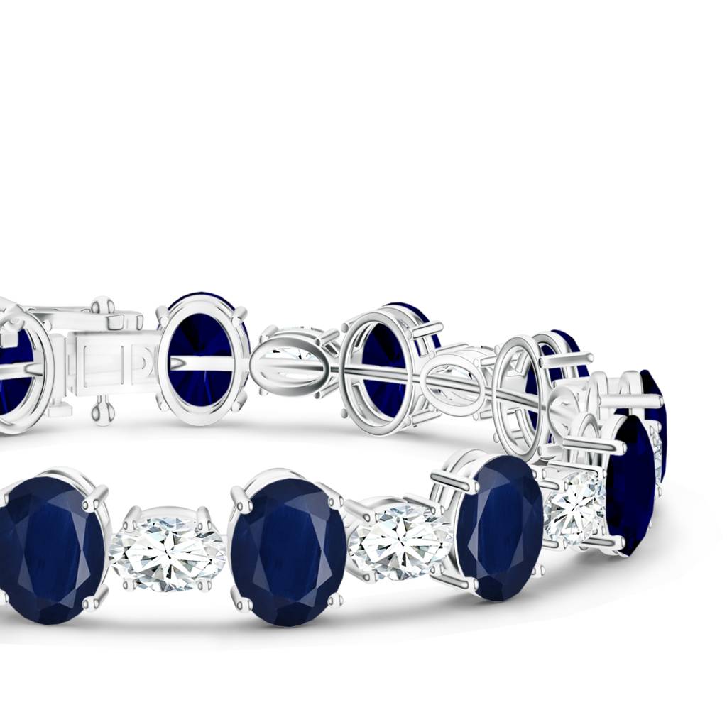 925 Sterling Silver Oval Shape Iolite And Moissanite Tennis Bracelet Jewelry For Women : SILCOB011