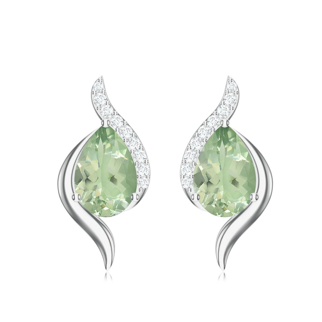 925 Sterling Silver Teardrop Shape Amethyst And Moissanite Stone Studded Earring Jewelry For Women : SILCOE005