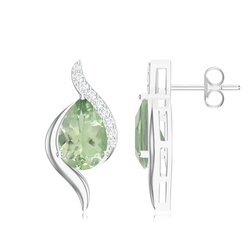 925 Sterling Silver Teardrop Shape Amethyst And Moissanite Stone Studded Earring Jewelry For Women : SILCOE005