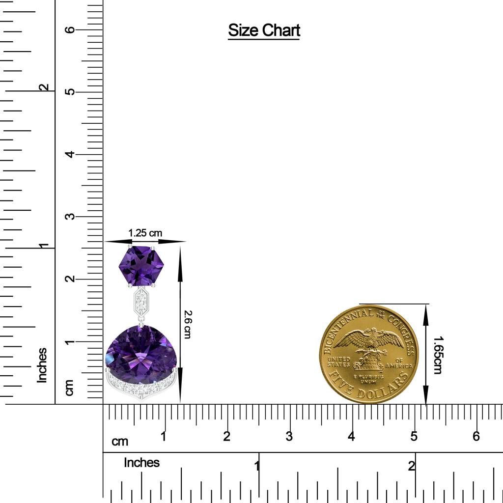 925 Sterling Silver Amethyst And Moissanite Stone Studded Earring Jewelry For Women : SILCOE009