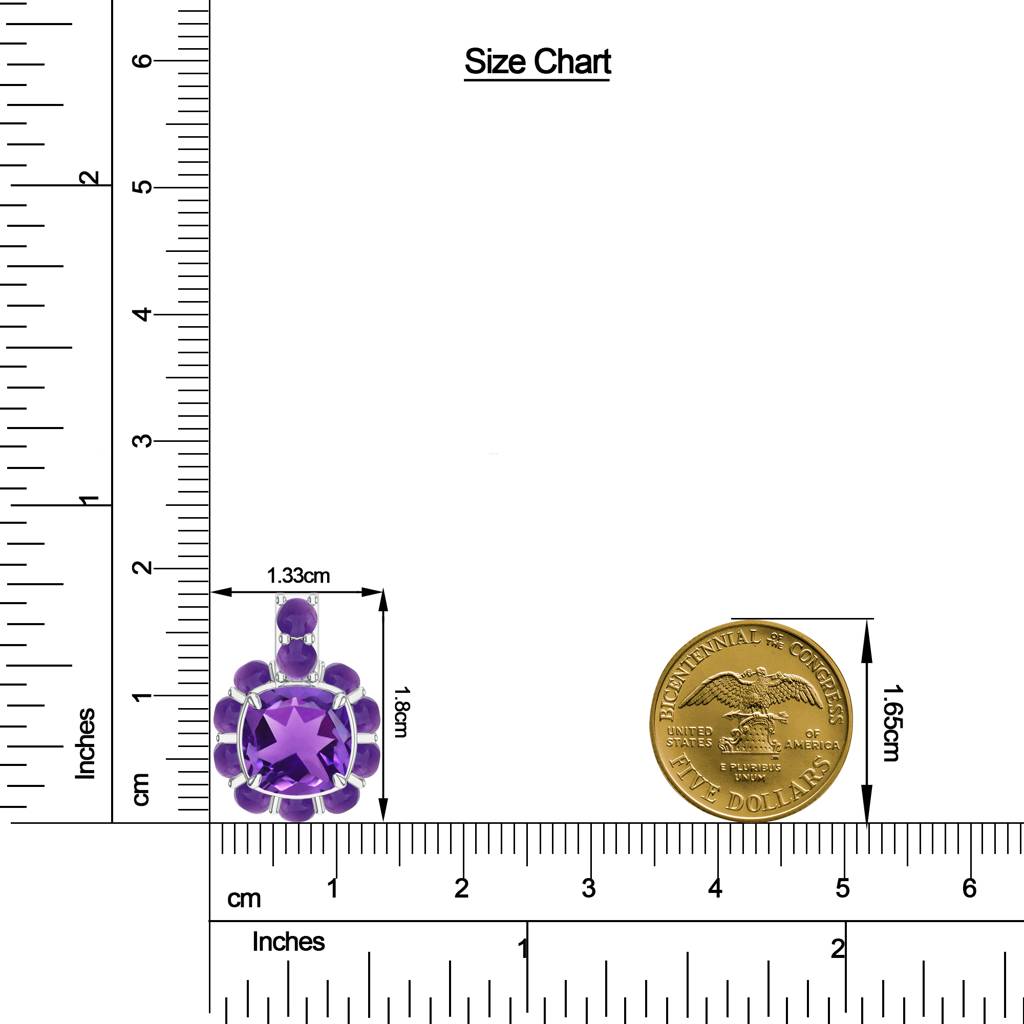925 Sterling Silver Cushion Purple Amethyst Studded Flower Halo Earring Jewelry For Women : SILCOE015