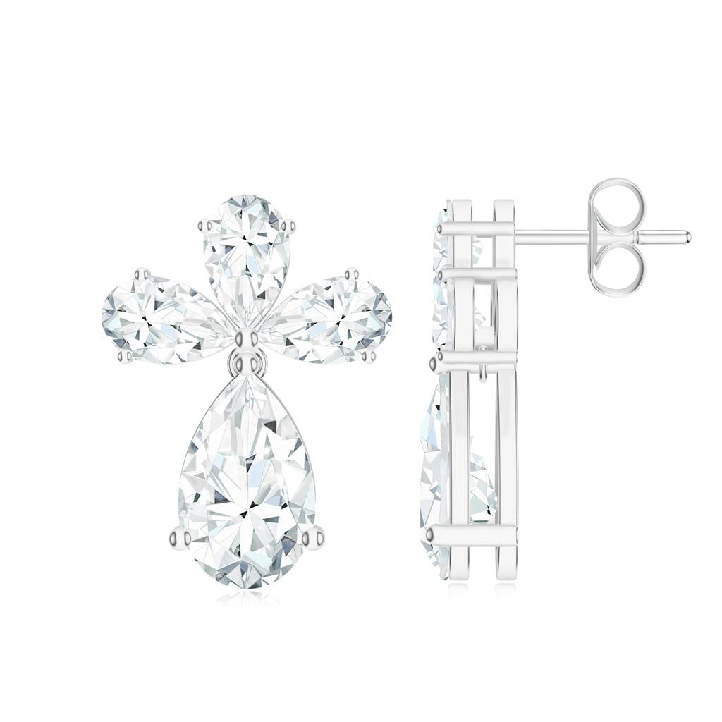 925 Sterling Silver Teardrop Shape Moissanite Stone Studded Earring Jewelry For Women : SILCOE021