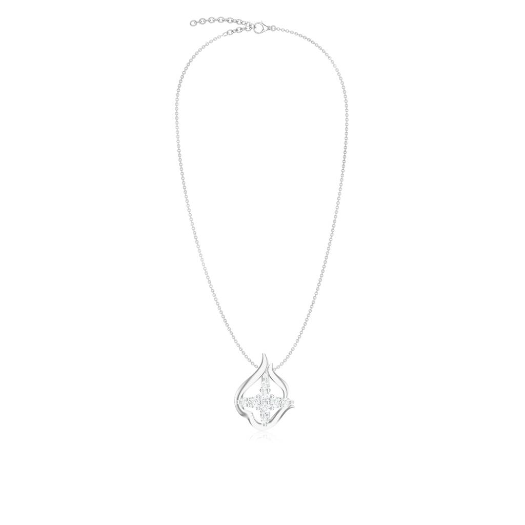 Sterling Silver Abstract Geometric Moissanite Studded Necklace Pendant Jewelry For Women : SILCOP005
