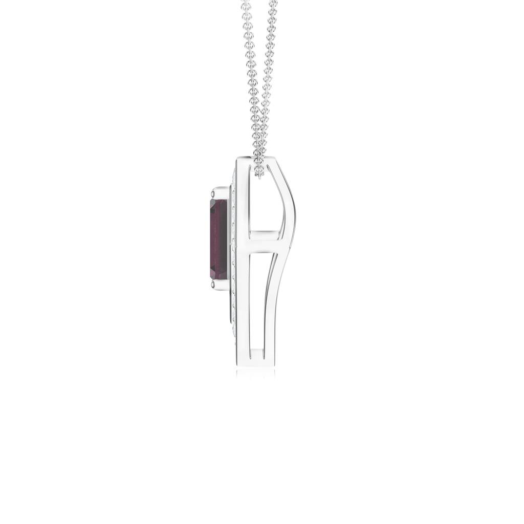 Sterling Silver Rhodolite Garnet Circle Pendant Necklace Jewelry For Women : SILCOP006
