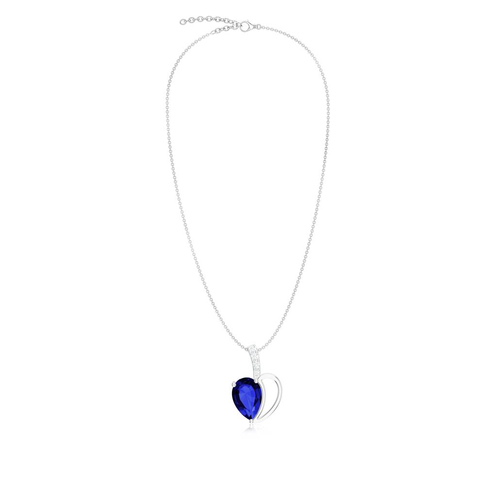 925 Sterling Silver Teardrop Shape Iolite Stone Studded Necklace Pendant Jewelry For Women : SILCOP009