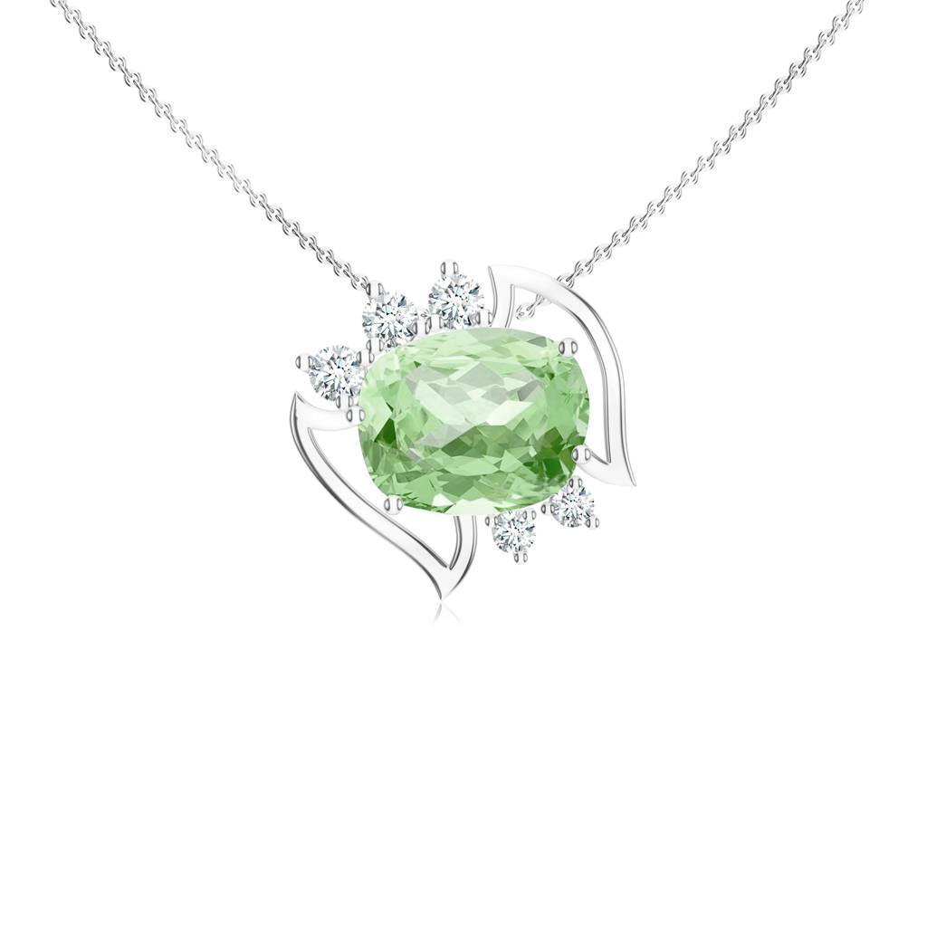 925 Sterling Silver Green Amethyst Stone Studded Necklace Pendant Jewelry For Women : SILCOP015