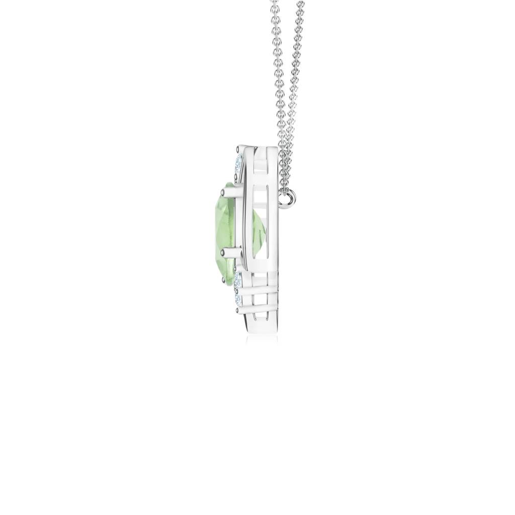 925 Sterling Silver Green Amethyst Stone Studded Necklace Pendant Jewelry For Women : SILCOP015