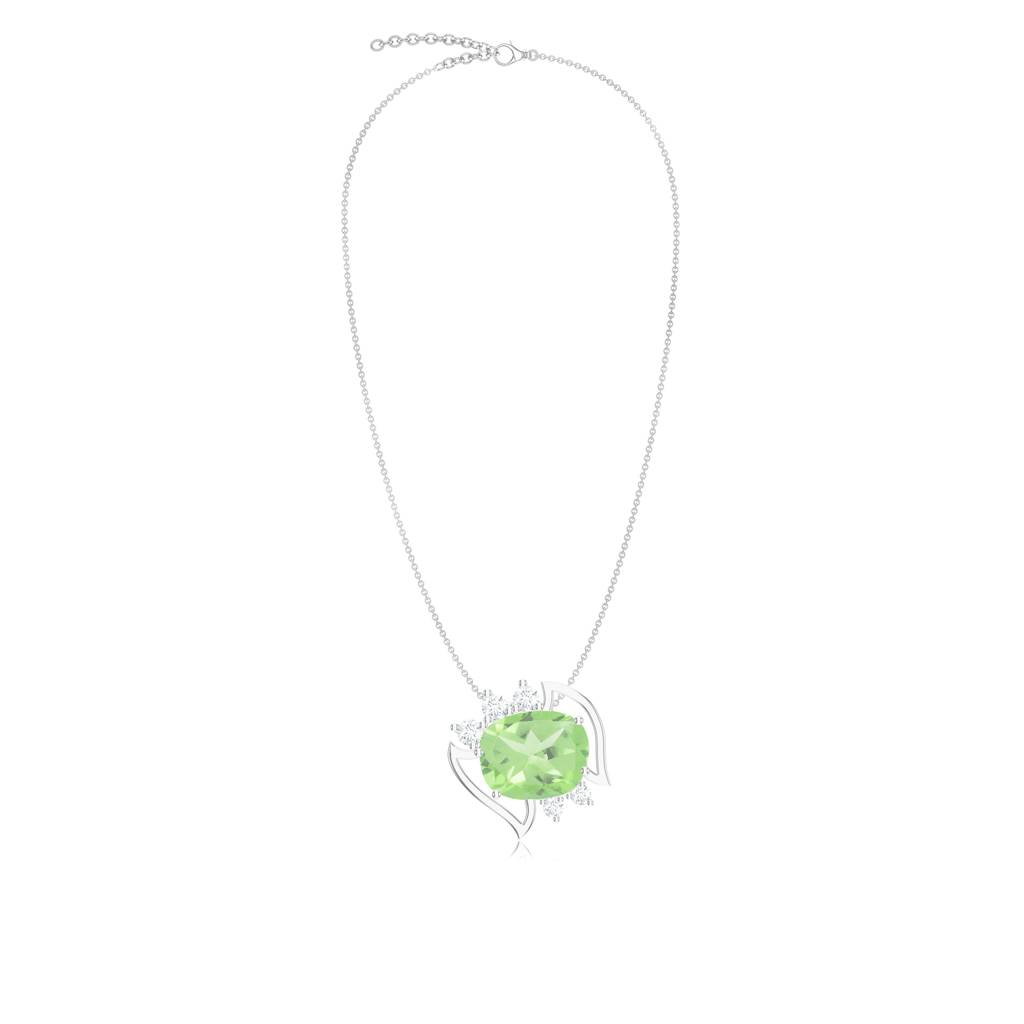 925 Sterling Silver Green Amethyst Stone Studded Necklace Pendant Jewelry For Women : SILCOP015