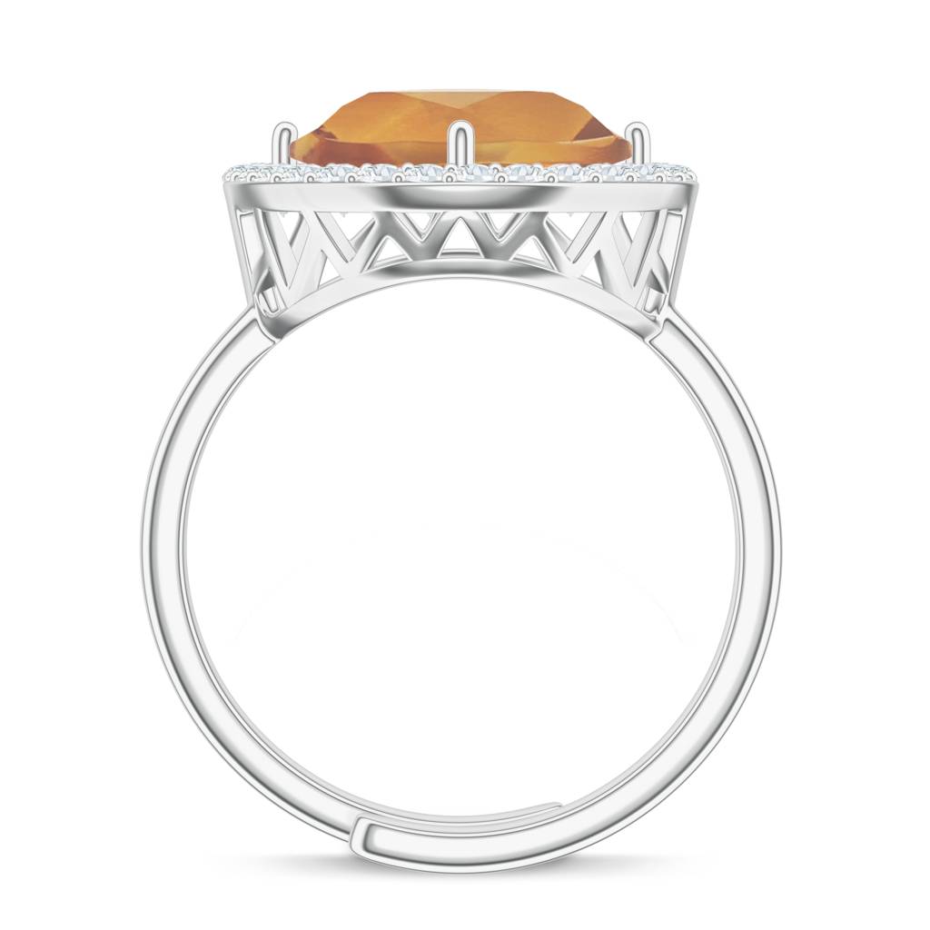 925 Sterling Silver Citrine And Moissanite Stone Studded Ring Jewelry For Women : SILCOR002