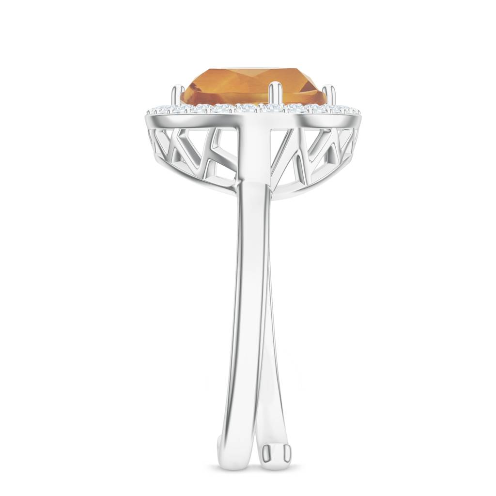 925 Sterling Silver Citrine And Moissanite Stone Studded Ring Jewelry For Women : SILCOR002