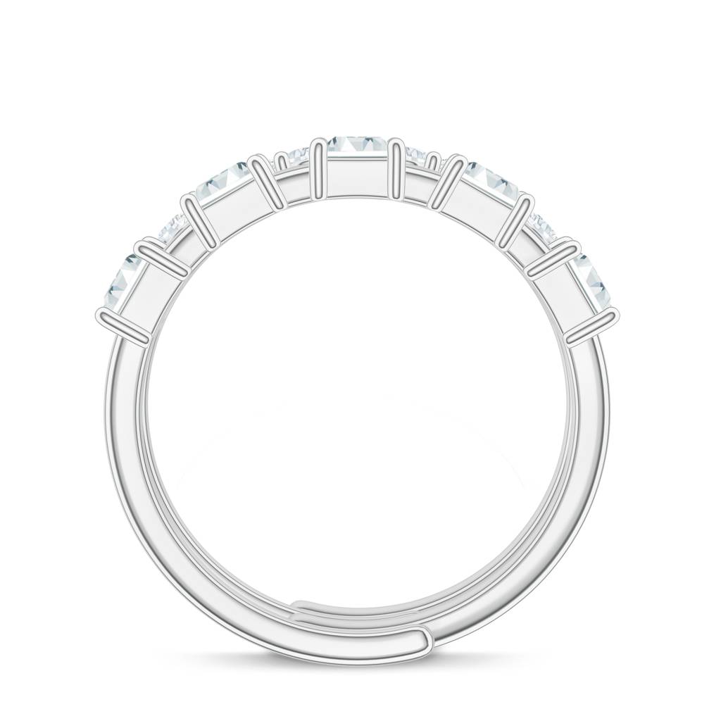 925 Sterling Silver Baguette Shape Moissanite Stone Studded Ring Jewelry For Womens : SILCOR008