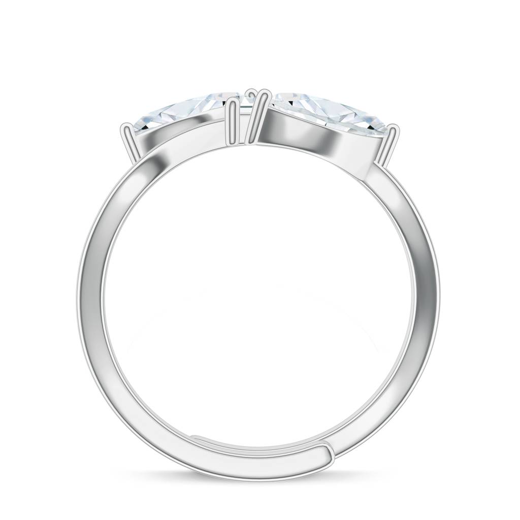 925 Sterling Silver Baguette, Marquise Shape Moissanite Stone Studded Ring Jewelry For Women : SILCOR010