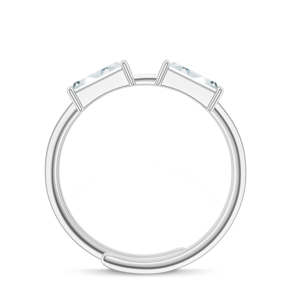 925 Sterling Silver Baguette Shape Moissanite Stone Studded Ring Jewelry For Women : SILCOR013