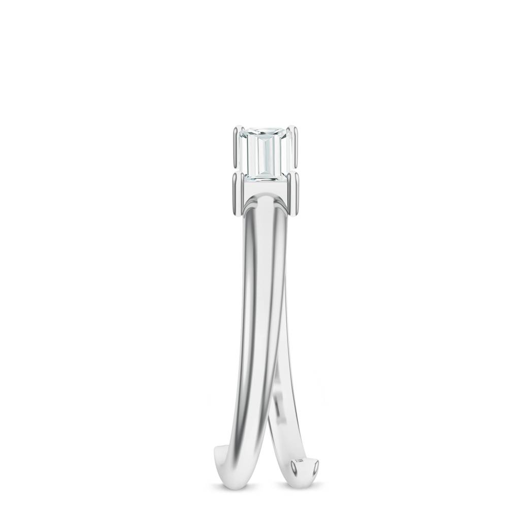 925 Sterling Silver Baguette Shape Moissanite Stone Studded Ring Jewelry For Women : SILCOR013
