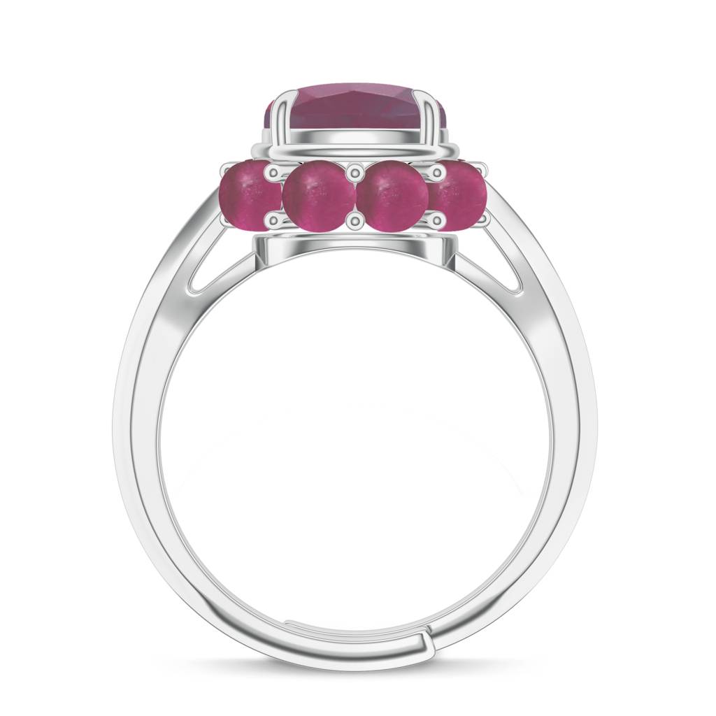 925 Sterling Silver Cushion Shape Rhodolite Garnet Stone Studded Ring Jewelry For Women : SILCOR015