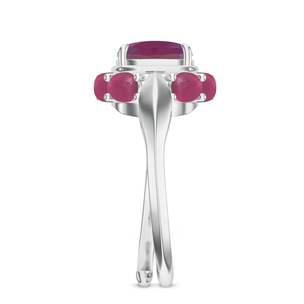 925 Sterling Silver Cushion Shape Rhodolite Garnet Stone Studded Ring Jewelry For Women : SILCOR015