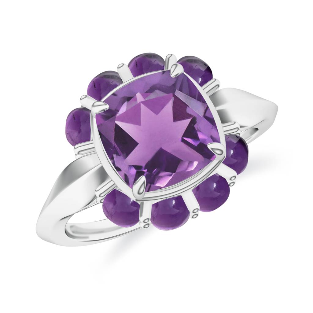 925 Sterling Silver Amethyst Stone Studded Ring Jewelry For Women : SILCOR020