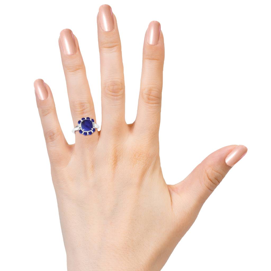 925 Sterling Silver Iolite Stone Studded Ring Jewelry For Women : SILCOR024